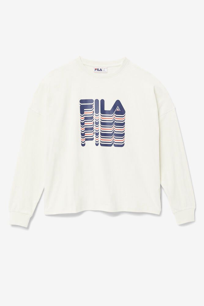 Fila T Skjorte Herre Hvite Wendell Lenge Sleeve 912475-YMR